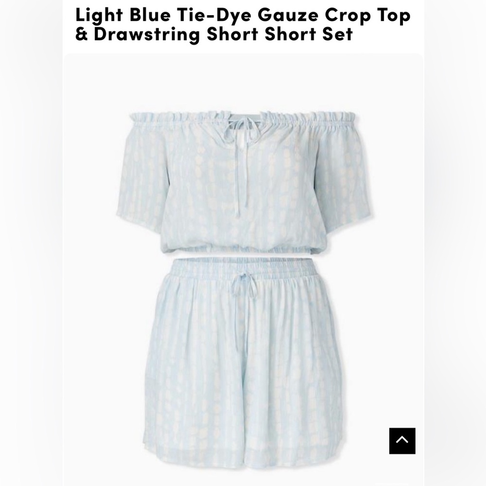 Crop top short set